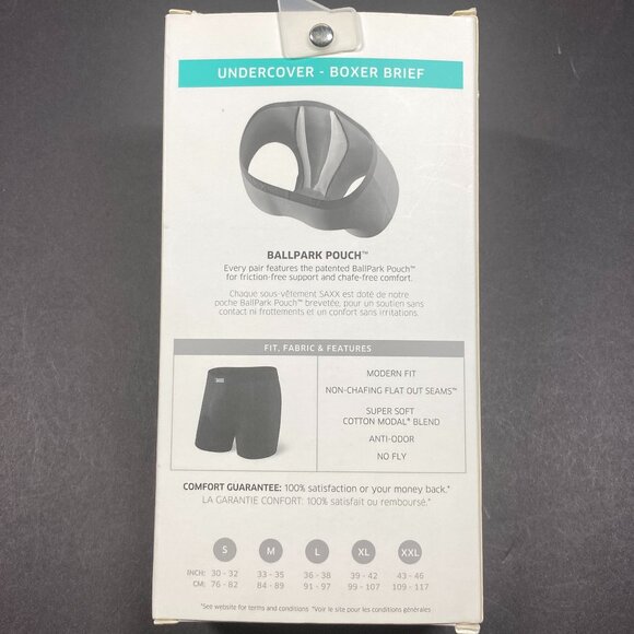 NWT SAXX Undercover Boxer Briefs  - 2XL - Cotton/Modal – White - Picture 3 of 3